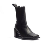 Spanish Women Black Leather Half Boot #1533