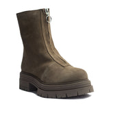 Spanish Women Kaki Chamois Half Boot #1537