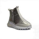 Turkish Women Silver Leather Half Boot #1589