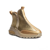 Turkish Women Gold Leather Half Boot #1591