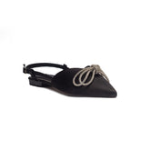 Turkish Women Black Satin Mules #1609