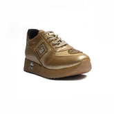 Turkish Women Gold Leather Shoes #1613