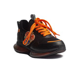 Turkish Women Orange Leather * Cloth Shoes #1619