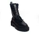 Turkish Women Black Leather Half Boot #1692