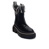 Turkish Women Black Leather Half Boot #1693