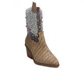 Turkish Women Cafe Cloth Half Boot #1695