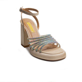 Turkish Women Beige Satin Heels #1790