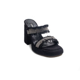 Turkish Women Black Cloth Wedges #1810