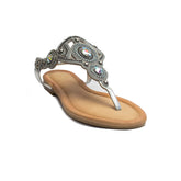 Europeon Union Women Silver Leather Sandal #1831