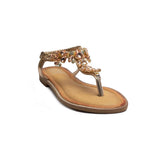 Europeon Union Women Rose Gold Leather Sandal #1834