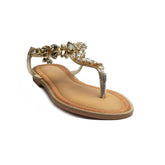 Europeon Union Women Gold Leather Sandal #1835