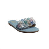 Europeon Union Women Light Blue Cloth Slipper #1841