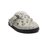 Europeon Union Women White Leather Slipper #1851