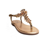 Europeon Union Women Rose Gold Leather Sandal #1864
