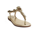 Europeon Union Women Gold Leather Sandal #1865