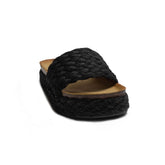 Europeon Union Women Black Wicker Slipper #1907