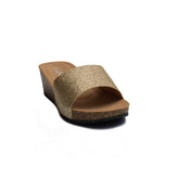 Europeon Union Women Gold Leather Slipper #1946