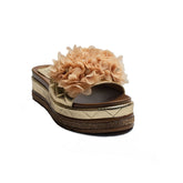 Turkish Women Beige Leather Wedges #1953