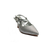 Turkish Women Silver Glitter Heels #1991