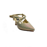 Turkish Women Gold Glitter Heels #1992