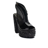 Turkish Women Black Vernis Leather Heels #1993