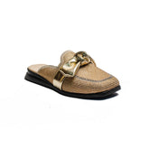 Turkish Women Gold Glitter Mules #2004