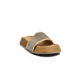 Turkish Women Beige Satin Slipper #2057