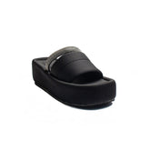 Turkish Women Black Satin Slipper #2059