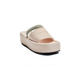 Turkish Women Beige Satin Slipper #2061