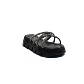 Turkish Women Black Leather Slipper #2063