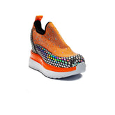 Turkish Women Orange Glitter Shoes #2096