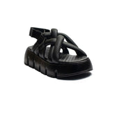 Turkish Women Black Leather Sandal #2154