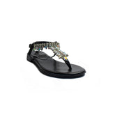 Turkish Women Black Leather Sandal #2170