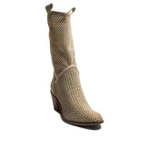 Turkish Women Beige Chamois Half Boot #2176