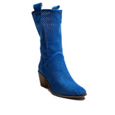Turkish Women Blue Chamois Half Boot #2177
