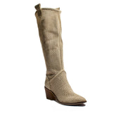 Turkish Women Beige Chamois Half Boot #2179