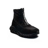 Turkish Women Black Leather * Chamois Half Boot #2183