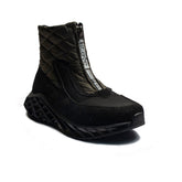 Turkish Women Kaki Leather * Chamois Half Boot #2184