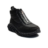 Turkish Women Black Leather * Chamois Half Boot #2186