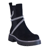 Europeon Union Women Black Chamois Half Boot #2197