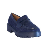 Europeon Union Women Dark Blue Chamois * Glitter Shoes #2203