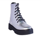 Europeon Union Women Silver Leather Half Boot #2221