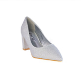 Europeon Union Women Silver Glitter Heels #2242