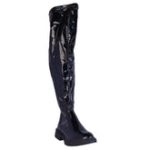 Europeon Union Women Black Vernis Leather Boots #2256