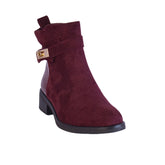 Europeon Union Women Maroon Chamois Half Boot #2271