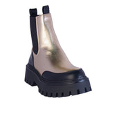 Europeon Union Women Gold Leather Half Boot #2285