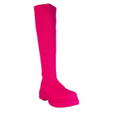 Europeon Union Women Pink Cloth Boots #2287