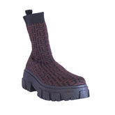 Europeon Union Women Brown Cloth Half Boot #2426