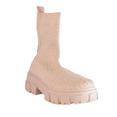 Europeon Union Women Beige Cloth Half Boot #2428