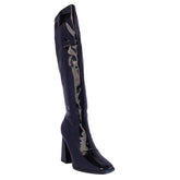 Europeon Union Women Black Vernis Leather Boots #2435